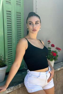 SIMPLE ONE COLOR TANK TOPS BLACK/ E ZEZE - 3