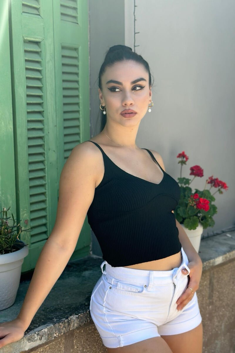 SIMPLE ONE COLOR TANK TOPS BLACK/ E ZEZE - 3