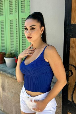 SIMPLE ONE COLOR TANK TOPS BLUE/BLU - 2
