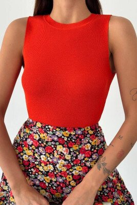 SIMPLE ONE COLOR TANK TOPS ORANGE/PORTOKALLI - KLAUDIO FASHION