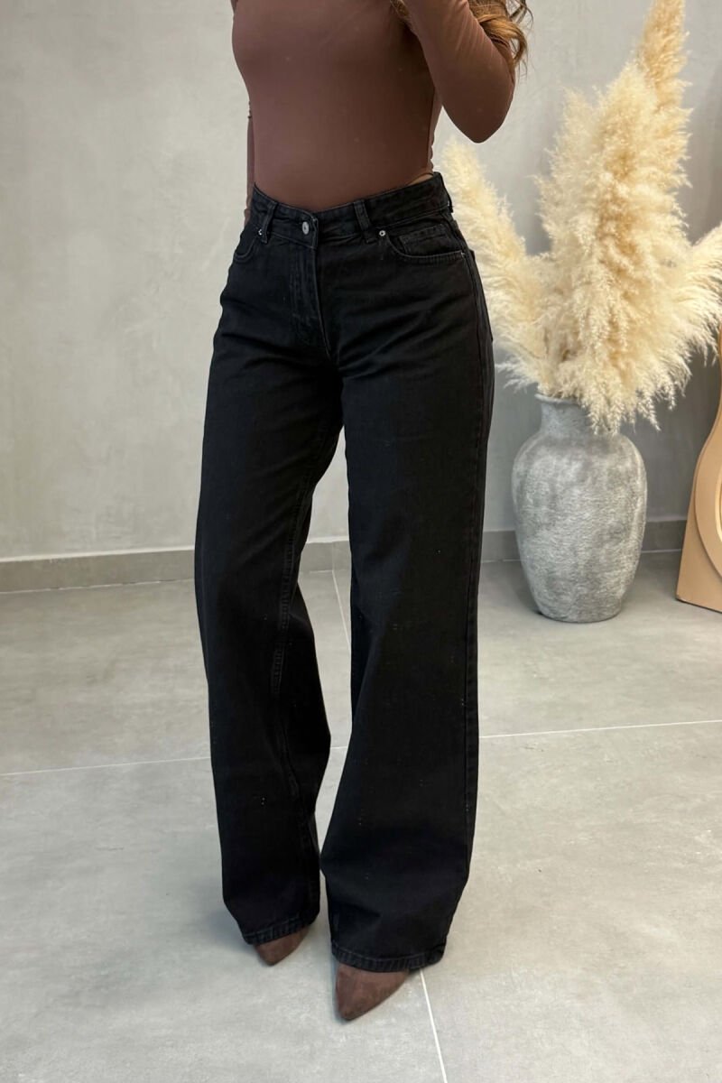 SIMPLE ONE COLOR WIDE LEG WOMAN JEANS BLACK/ E ZEZE - 3
