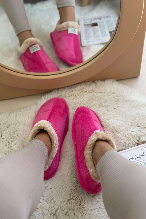 SIMPLE ONE COLOR WOMAN HOME SLIPPERS PINK/ROZE - KLAUDIO FASHION
