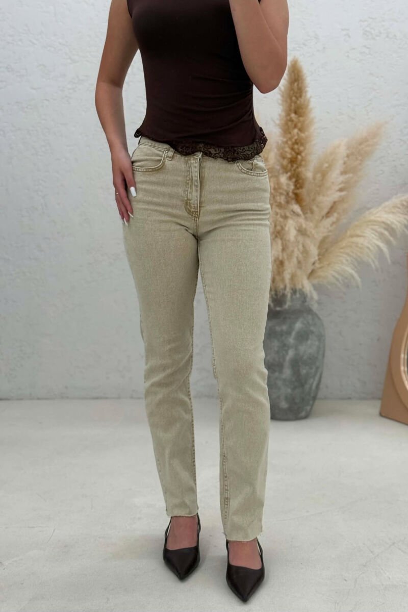 SIMPLE ONE COLOR WOMAN JEANS BEIGE/BEZHE - 2