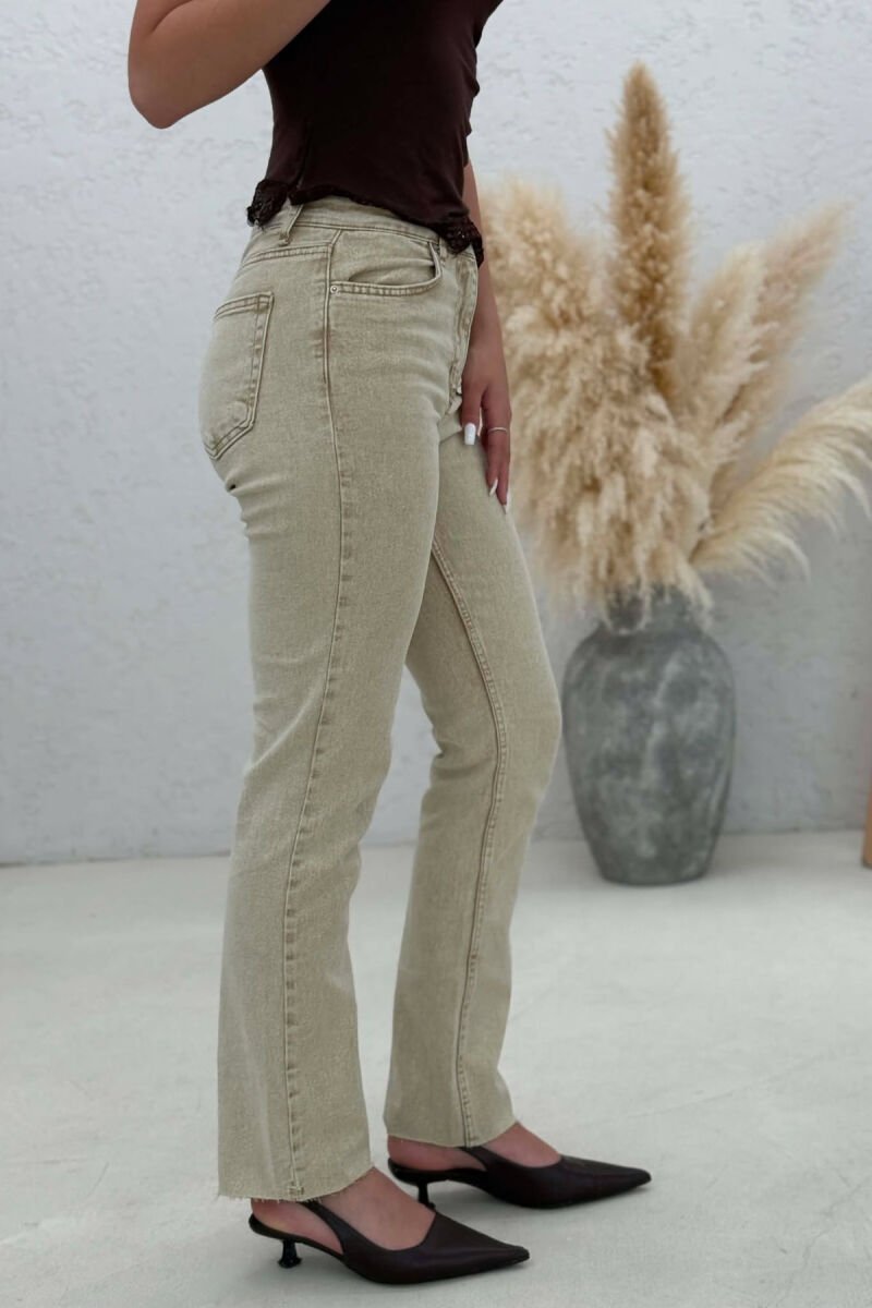 SIMPLE ONE COLOR WOMAN JEANS BEIGE/BEZHE - 3