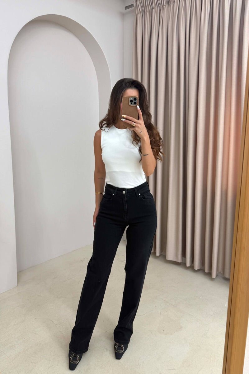 SIMPLE ONE COLOR WOMAN JEANS BLACK/ E ZEZE - 1