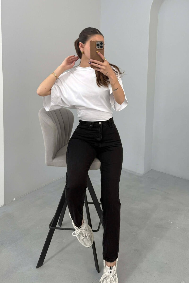 SIMPLE ONE COLOR WOMAN JEANS BLACK/ E ZEZE - 1
