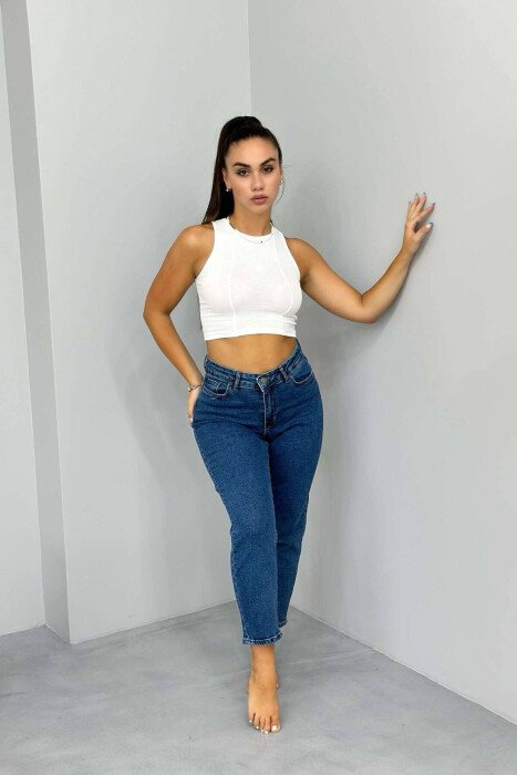 XHINSE TË THJESHTA NJË NGJYRËSHE PËR FEMRA NË NGJYRË BLU - KLAUDIO FASHION
