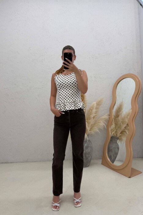 SIMPLE ONE COLOR WOMAN JEANS BROWN/KAFE - 4