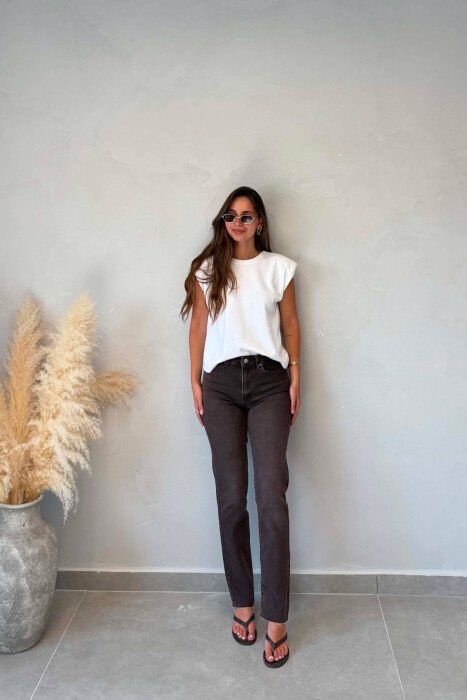 SIMPLE ONE COLOR WOMAN JEANS BROWN/KAFE - 1