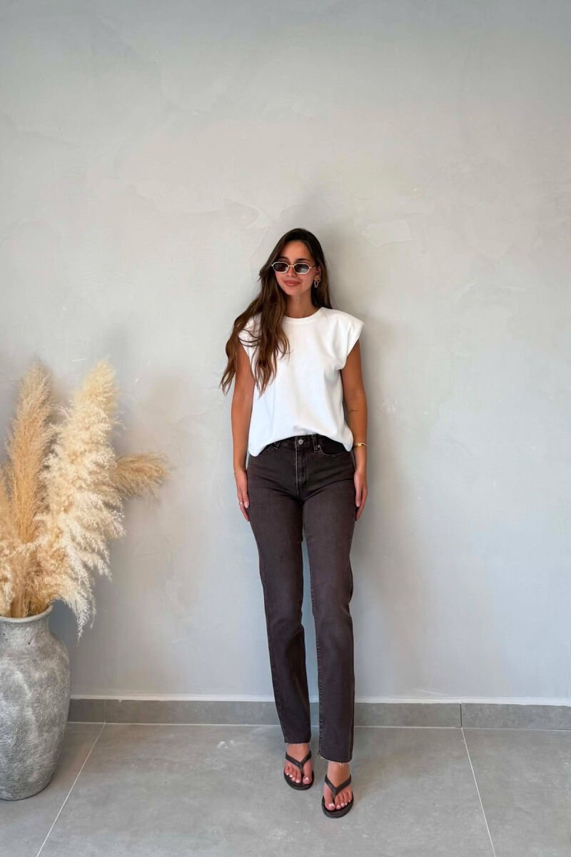 SIMPLE ONE COLOR WOMAN JEANS BROWN/KAFE - 1