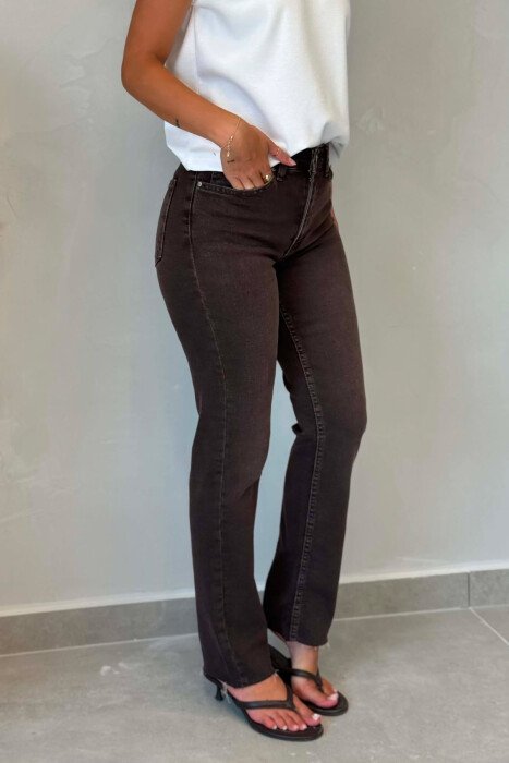 SIMPLE ONE COLOR WOMAN JEANS BROWN/KAFE - 4