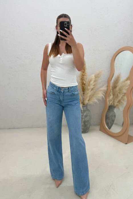 SIMPLE ONE COLOR WOMAN JEANS LIGHTBLUE/BZ - 1