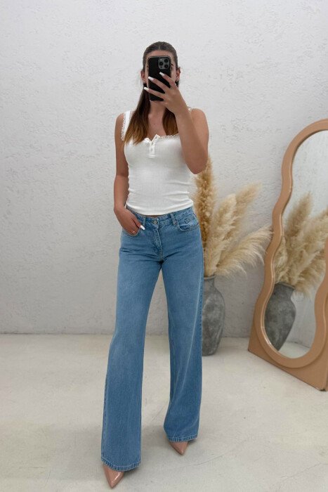 SIMPLE ONE COLOR WOMAN JEANS LIGHTBLUE/BZ - 2