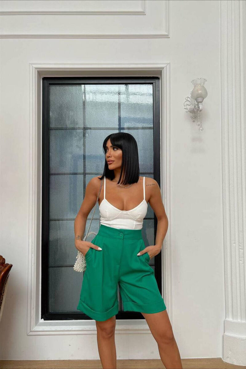 SIMPLE ONE COLOR WOMAN SHORT GREEN/JESHILE - 2
