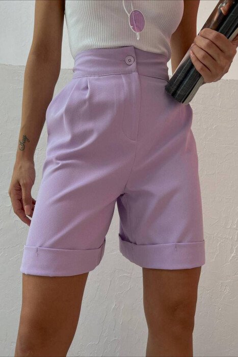 SIMPLE ONE COLOR WOMAN SHORT LIGHT PURPLE/LEZB - 1