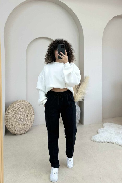 SIMPLE ONE COLOR WOMAN SWEATPANTS BLACK/ E ZEZE - 1