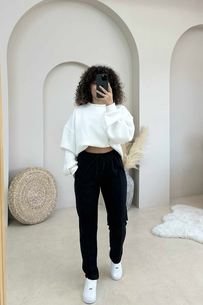 SIMPLE ONE COLOR WOMAN SWEATPANTS BLACK/ E ZEZE - 1