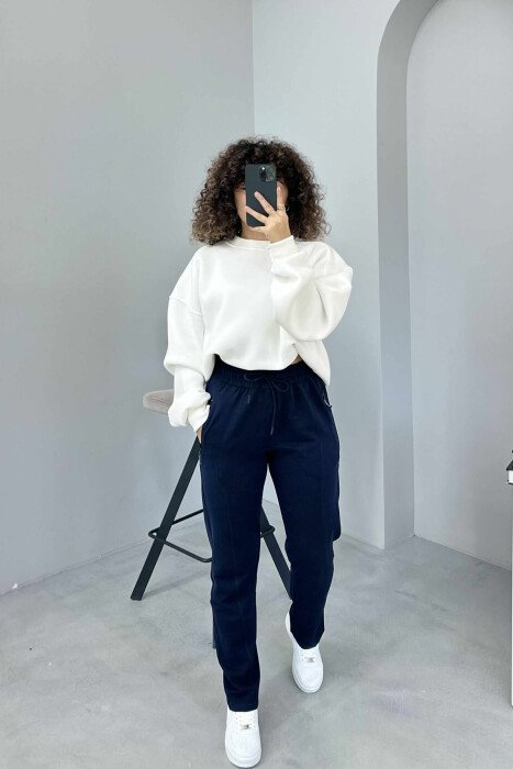 SIMPLE ONE COLOR WOMAN SWEATPANTS BLUE/BLU - KLAUDIO FASHION