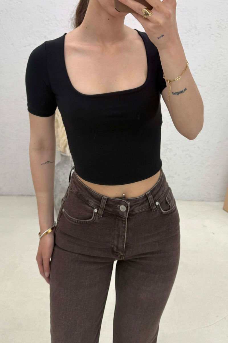 SIMPLE ONE COLOR WOMAN T-SHIRT BLACK/ E ZEZE - 2