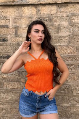 SIMPLE ONE COLOR WOMAN TOP ORANGE/PORTOKALLI - 2