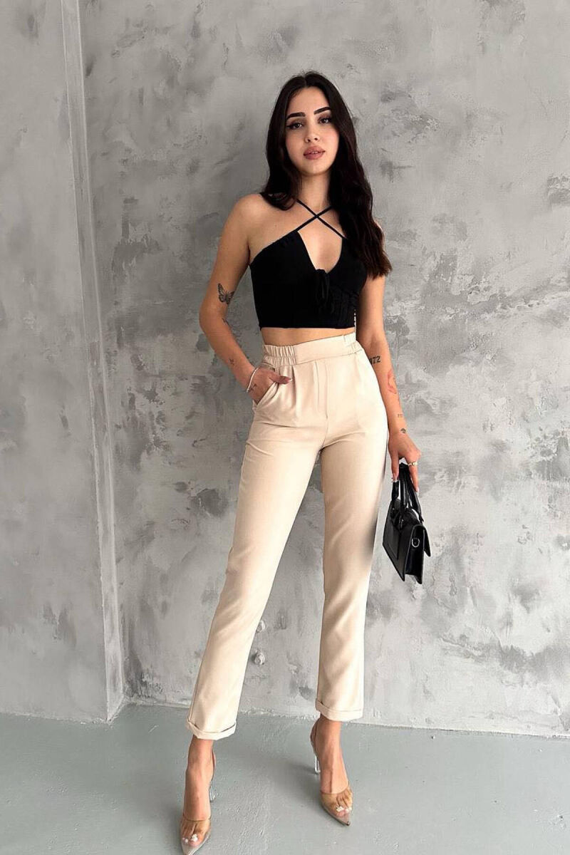 SIMPLE ONE COLOR WOMAN TROUSER BEIGE/BEZHE - 2
