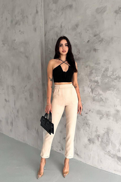 SIMPLE ONE COLOR WOMAN TROUSER BEIGE/BEZHE - 3