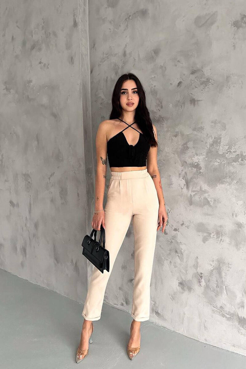 SIMPLE ONE COLOR WOMAN TROUSER BEIGE/BEZHE - 3