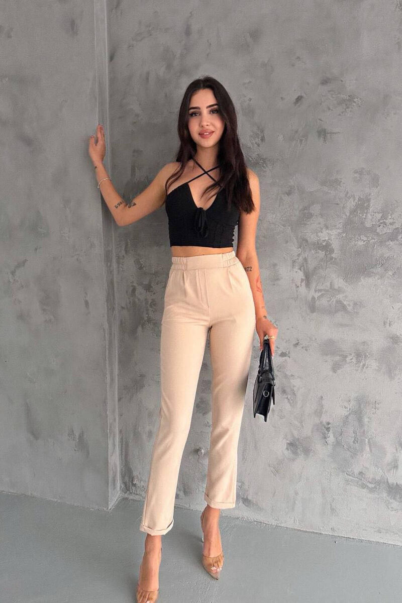 SIMPLE ONE COLOR WOMAN TROUSER BEIGE/BEZHE - 4