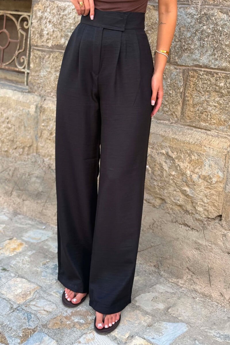 SIMPLE ONE COLOR WOMAN TROUSERS BLACK/ E ZEZE - 5