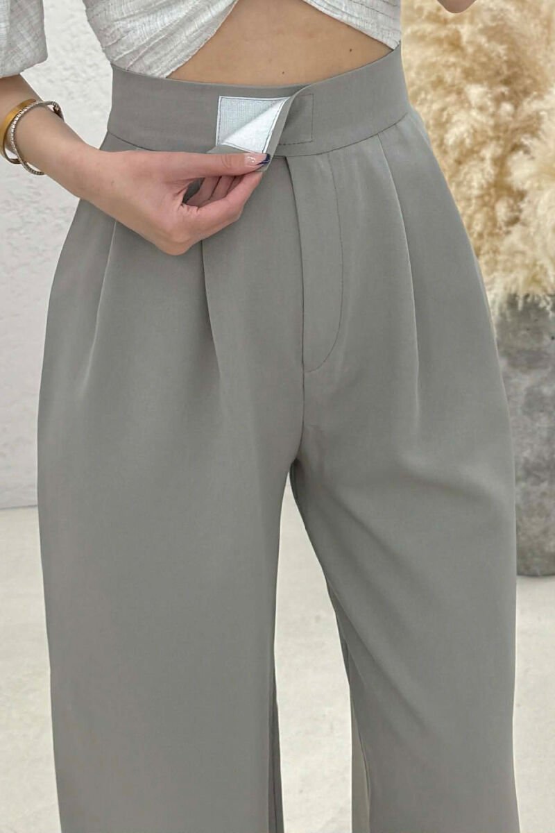 SIMPLE ONE COLOR WOMAN TROUSERS GREY/GRI - 4