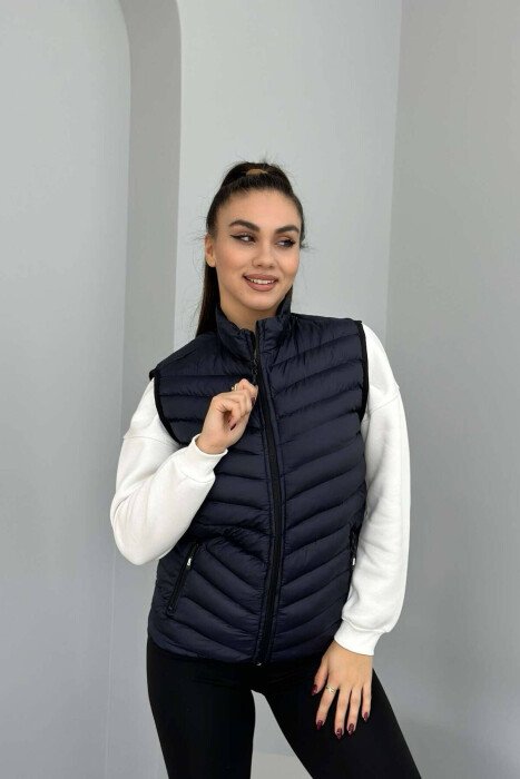 SIMPLE ONE COLOR WOMAN VEST BLUE/BLU 