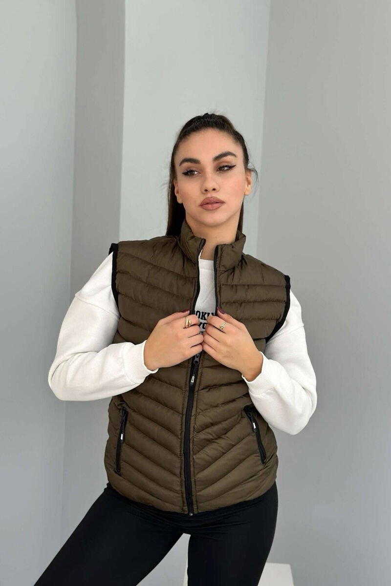 SIMPLE ONE COLOR WOMAN VEST GREEN/JESHILE - 1
