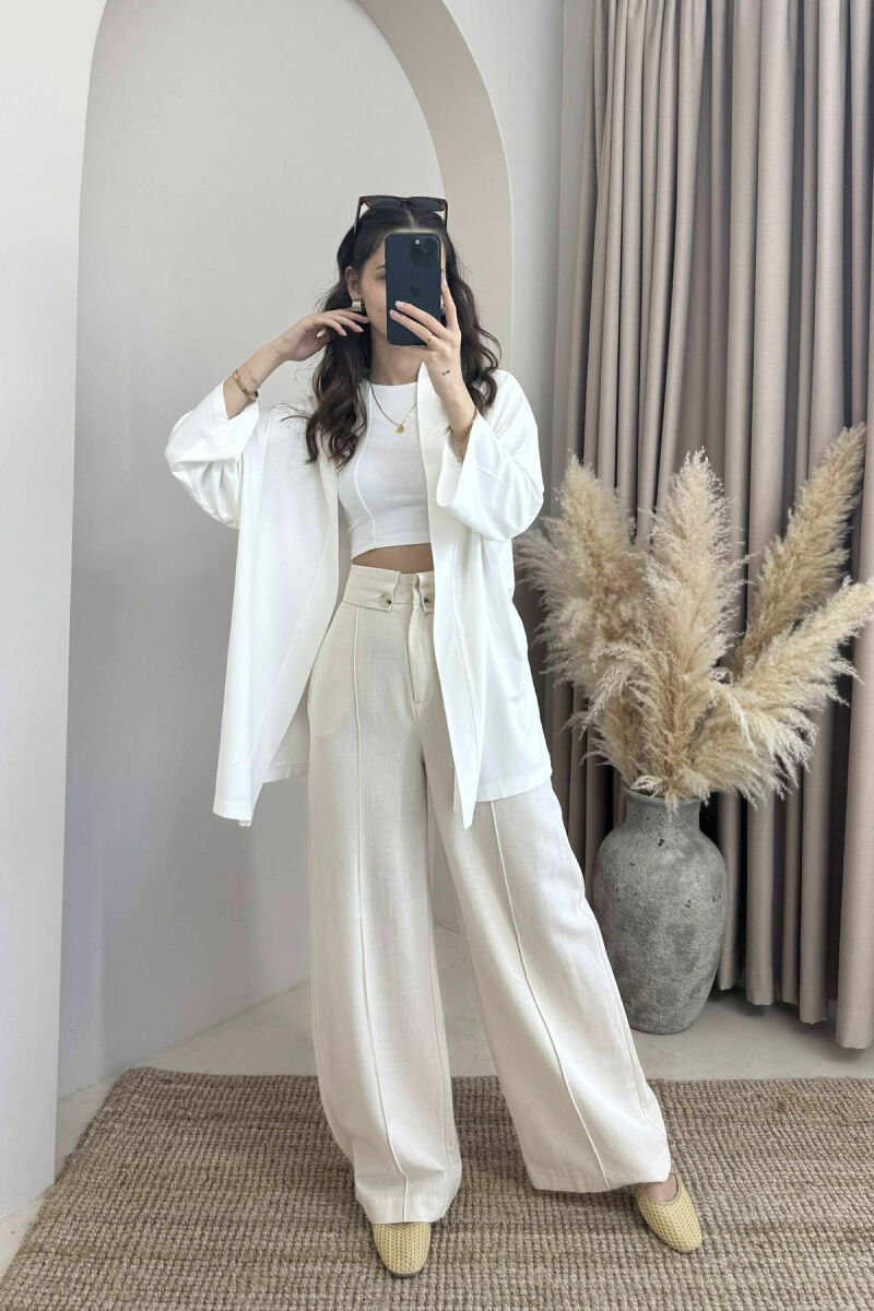 SIMPLE ONE COLOR WOMEN SHIRT WHITE-E BARDHE - 1