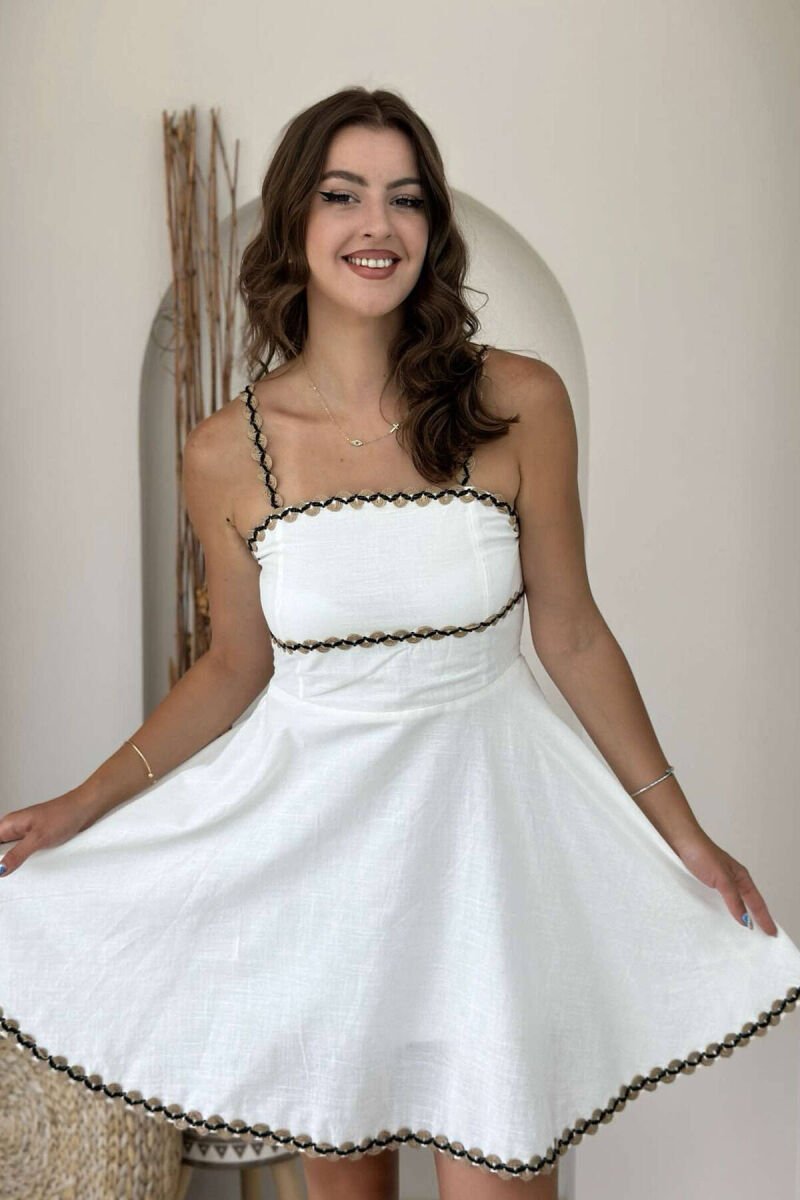 SIMPLE ONE COLOR WOMEN DRESS WHITE-E BARDHE - 4