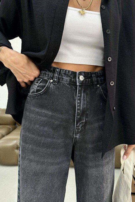SIMPLE ONE COLOR WOMEN JEANS BLACK/ E ZEZE - 2