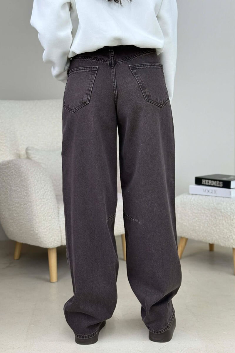 SIMPLE ONE COLOR WOMEN JEANS BROWN/KAFE - 2