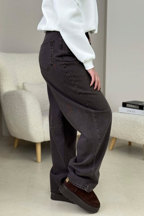 SIMPLE ONE COLOR WOMEN JEANS BROWN/KAFE - 7