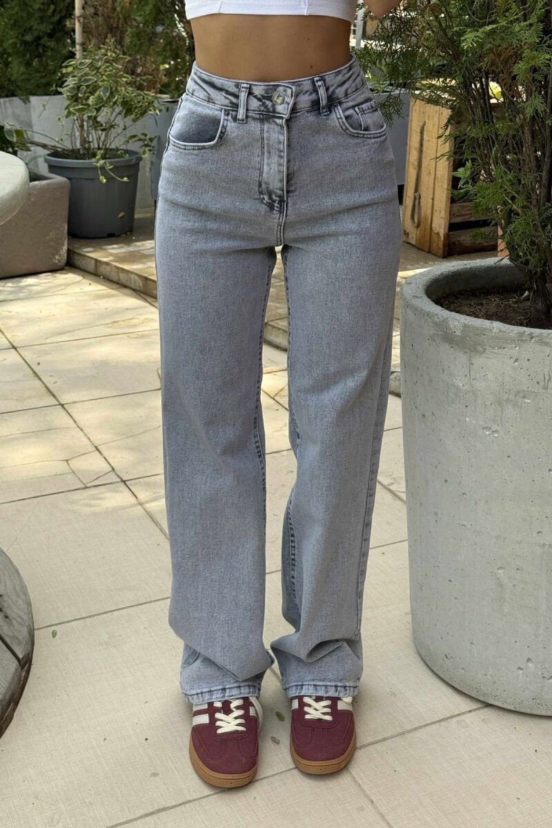 SIMPLE ONE COLOR WOMEN JEANS LIGHT GREY/GZ - 1