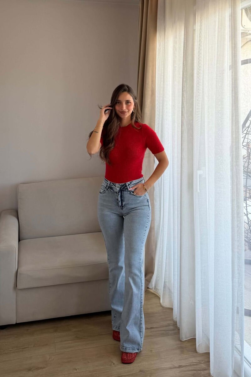 SIMPLE ONE COLOR WOMEN JEANS LIGHTBLUE/BZ - 1