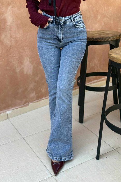 SIMPLE ONE COLOR WOMEN JEANS LIGHTBLUE/BZ - 1