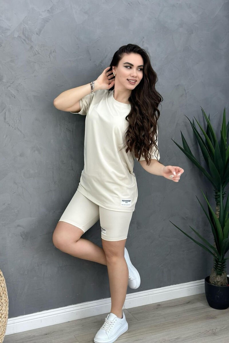 SIMPLE ONE COLOR WOMEN SET CREAM/KREM - 2