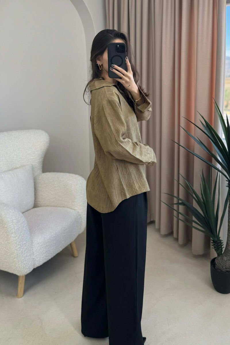 SIMPLE ONE COLOR WOMEN SHIRT OLIVE/ULLI - 2