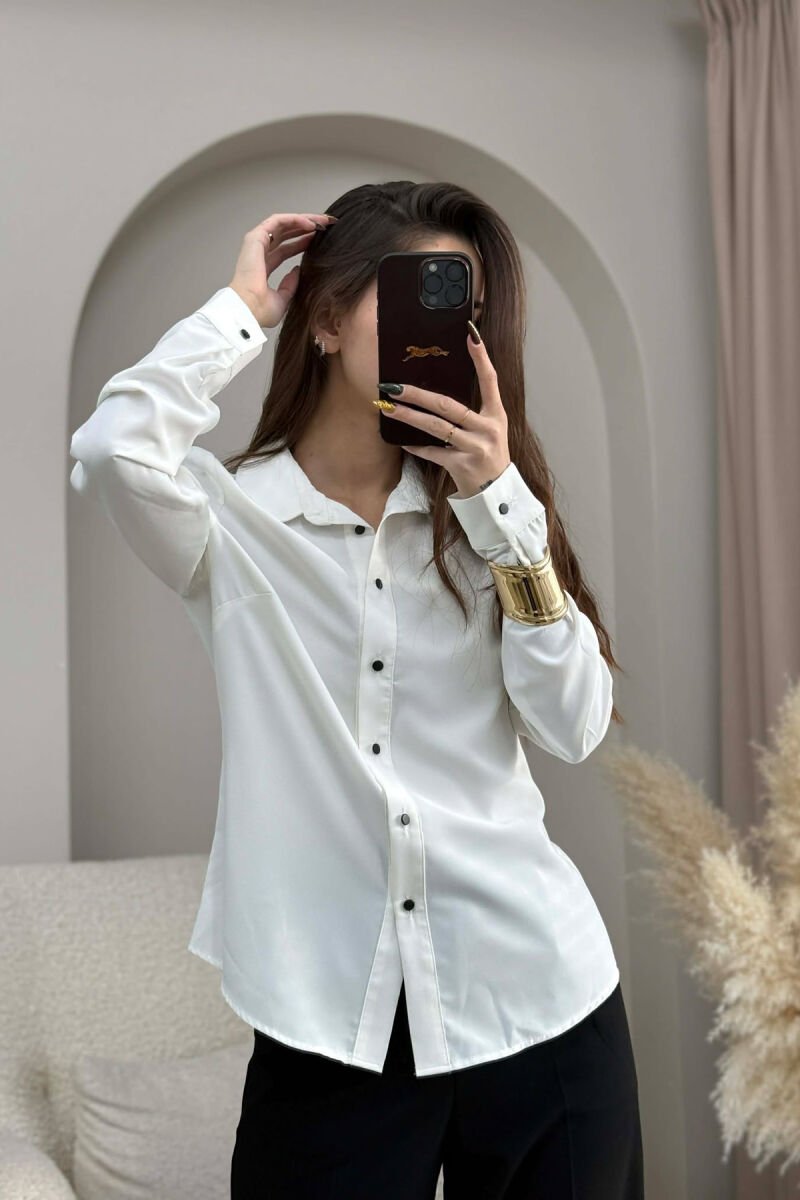SIMPLE ONE COLOR WOMEN SHIRT WHITE-E BARDHE - 4