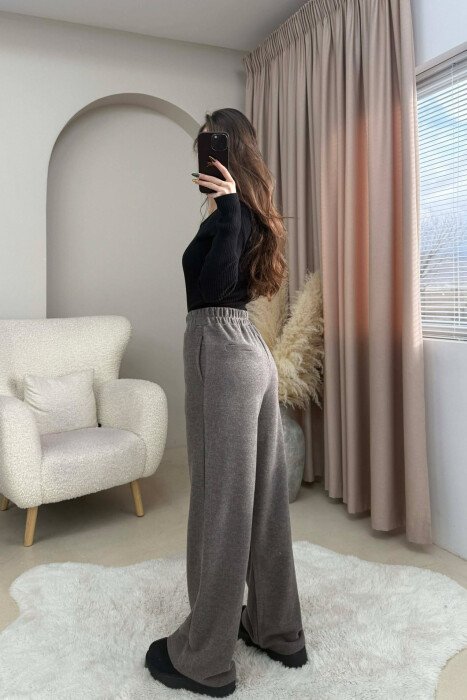 SIMPLE ONE COLOR WOMEN SWEATPANTS GREY ASH/GRI HIRI - 2