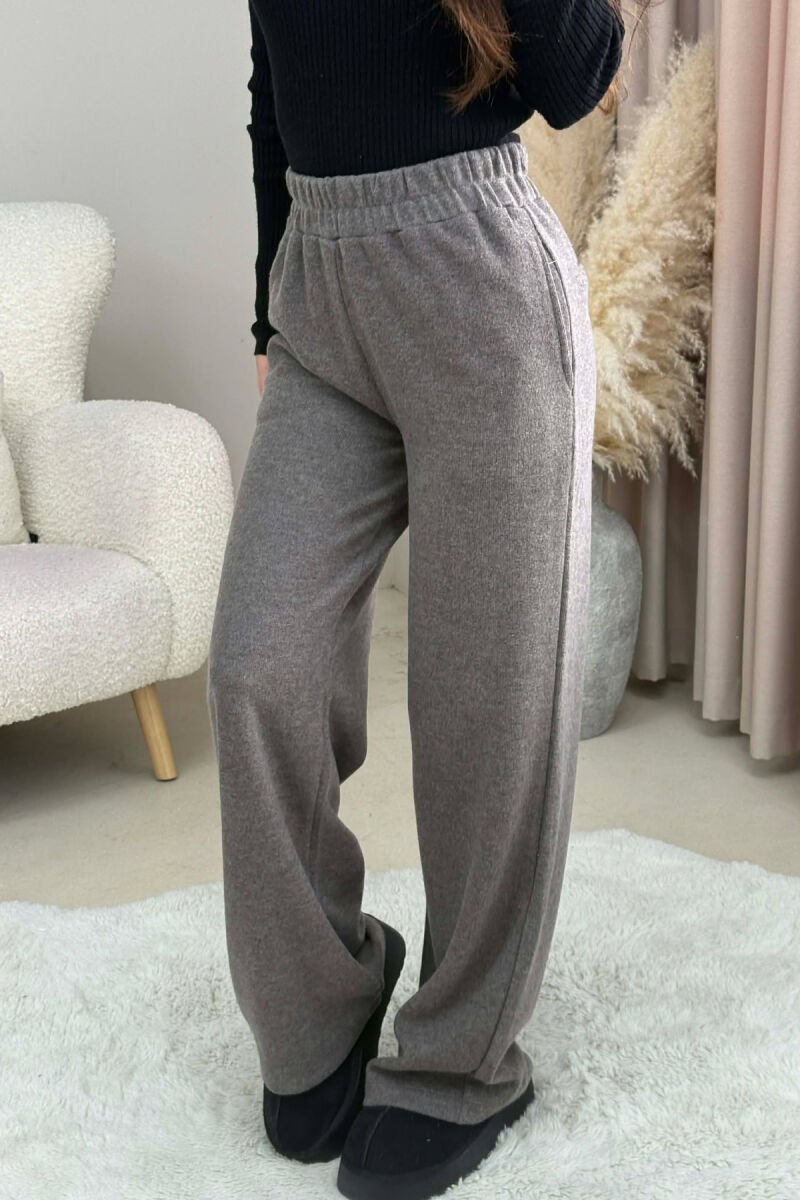 SIMPLE ONE COLOR WOMEN SWEATPANTS GREY ASH/GRI HIRI - 3