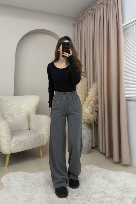 SIMPLE ONE COLOR WOMEN SWEATPANTS GREY/GRI - 1