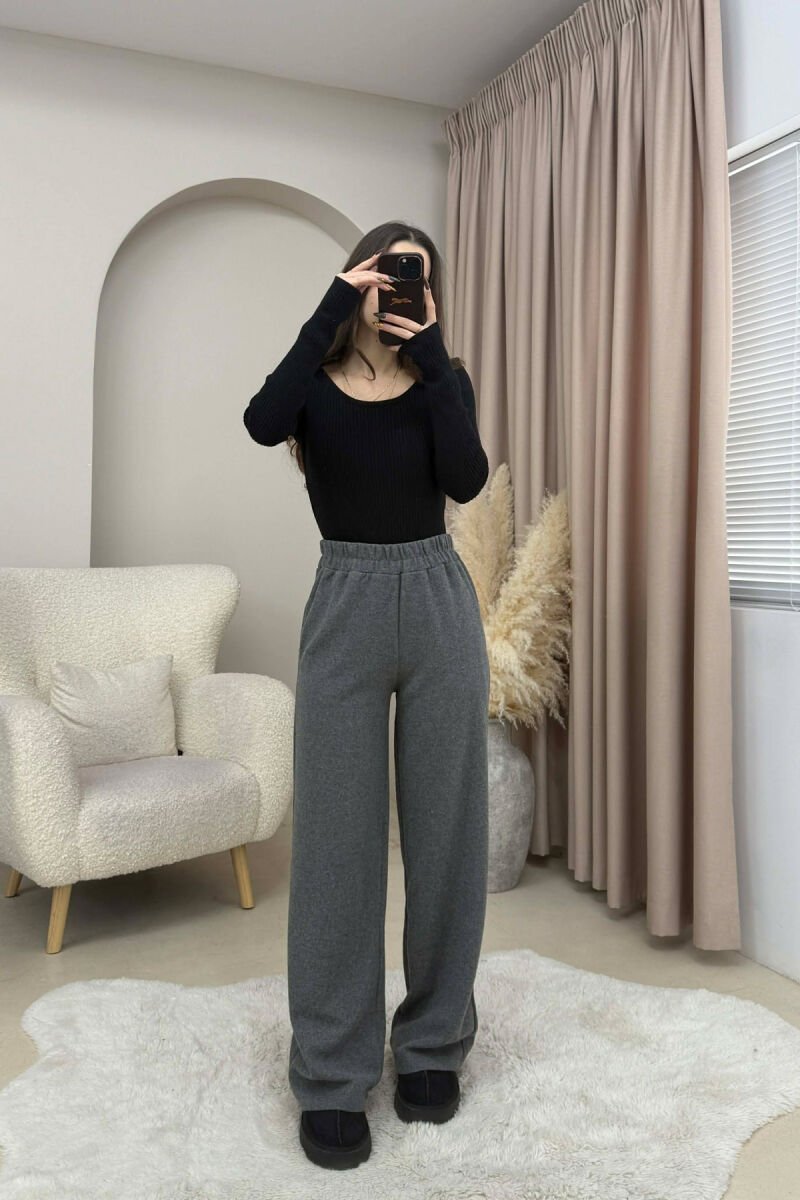 SIMPLE ONE COLOR WOMEN SWEATPANTS GREY/GRI - 4