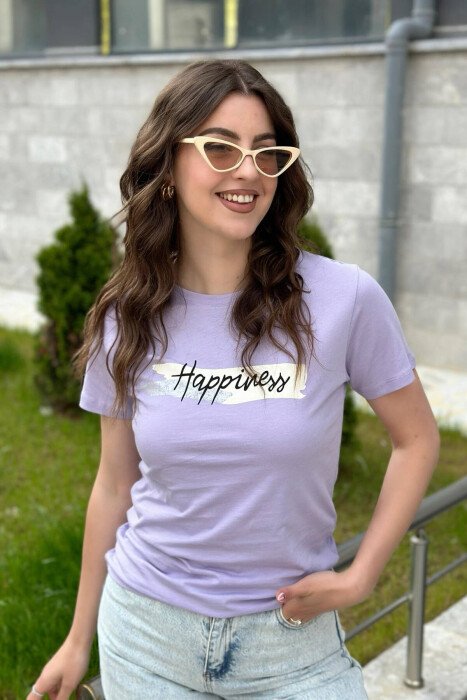 SIMPLE ONE COLOR WOMEN T-SHIRT PURPLE/LEJLA - 1