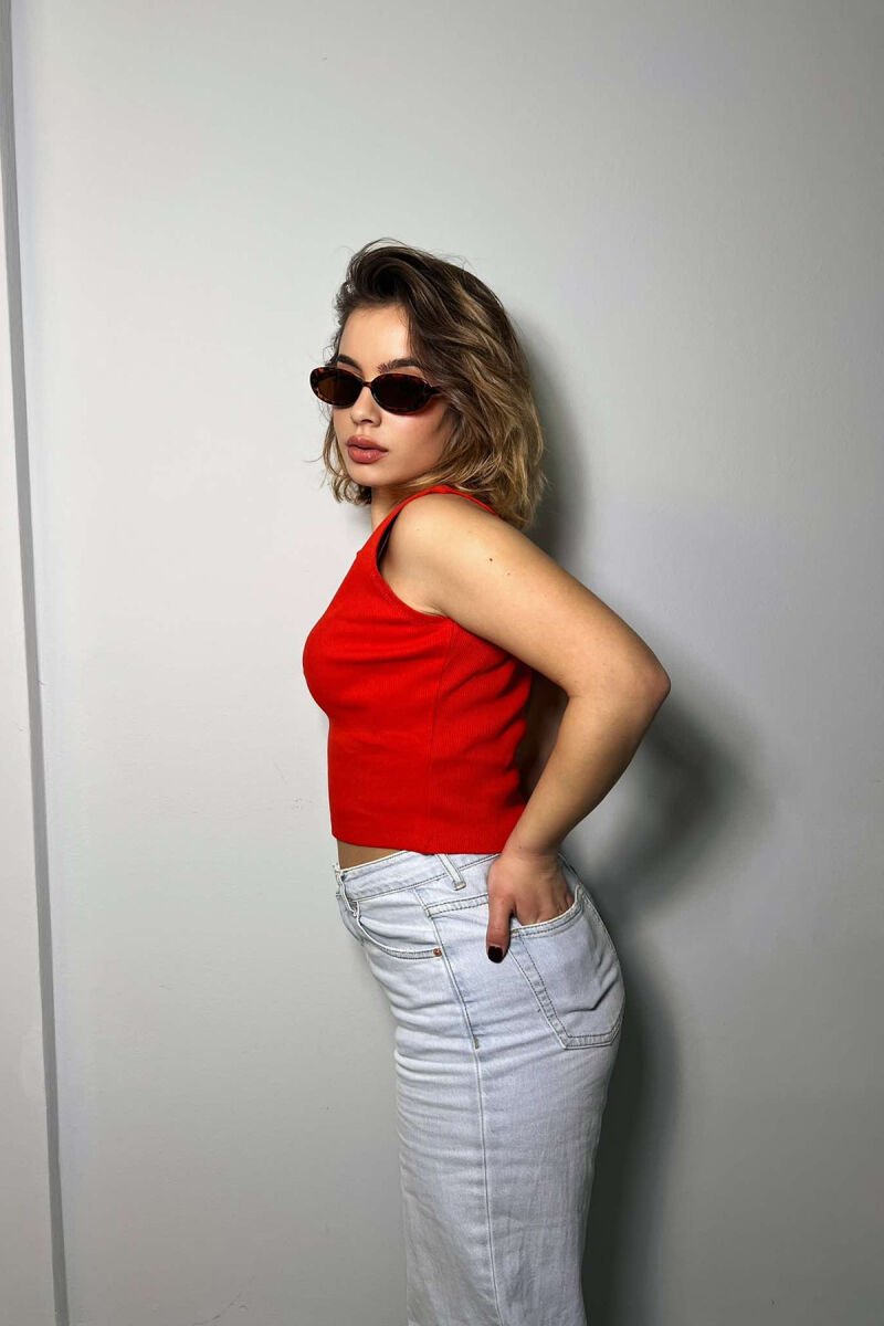 SIMPLE ONE COLOR WOMEN TANK TOP ORANGE/PORTOKALLI - 5