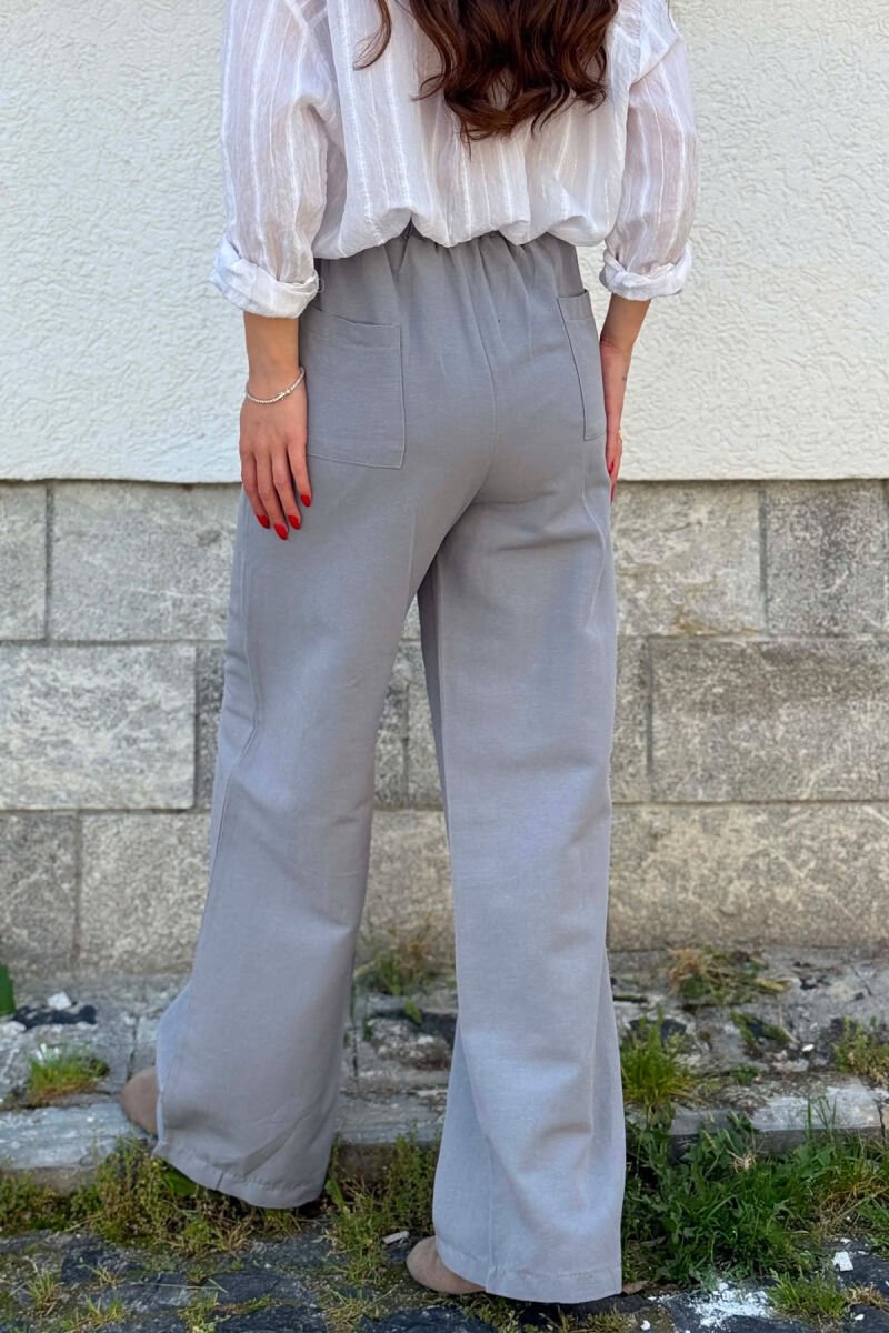 SIMPLE ONE COLOR WOMEN TROUSERS GREY/GRI - 4